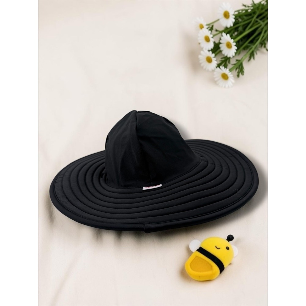 RuffleButts Wide Brim Quick-Dry Nylon Sun Hat Black One Size